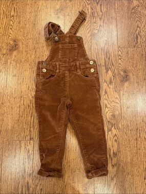 Kids Corduroy Overalls - Brown